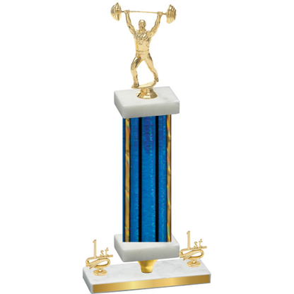 Premium Single Blue Glacier First Place Weights Trophy