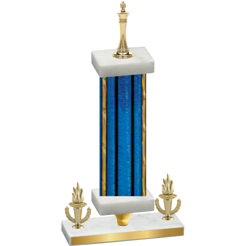 Premium Single Blue Glacier Victory Chess Trophy