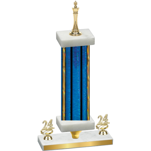 Premium Single Blue Glacier Year Chess Trophy