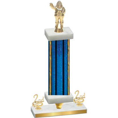 Premium Single Blue Glacier Second Place Holiday Trophy