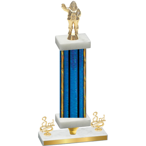 Premium Single Blue Glacier Third Place Holiday Trophy