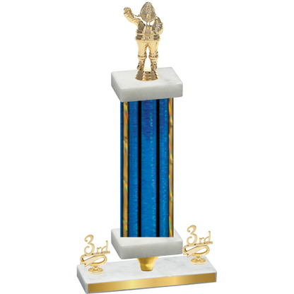 Premium Single Blue Glacier Third Place Holiday Trophy