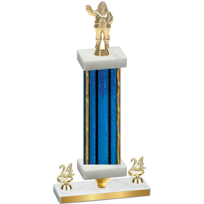 Premium Single Blue Glacier Year Holiday Trophy