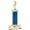Premium Single Blue Glacier Third Place Majorette Trophy