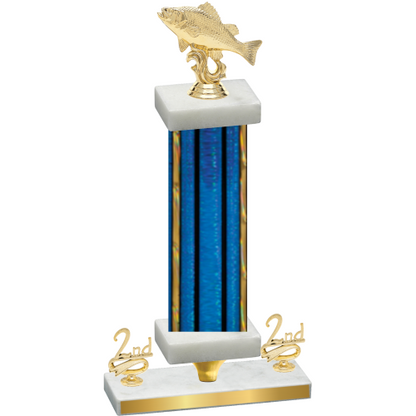Premium Single Blue Glacier Second Place Fishing Trophy