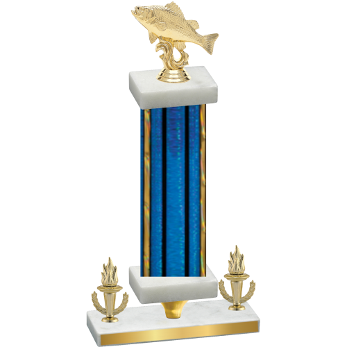 Premium Single Blue Glacier Victory Fishing Trophy