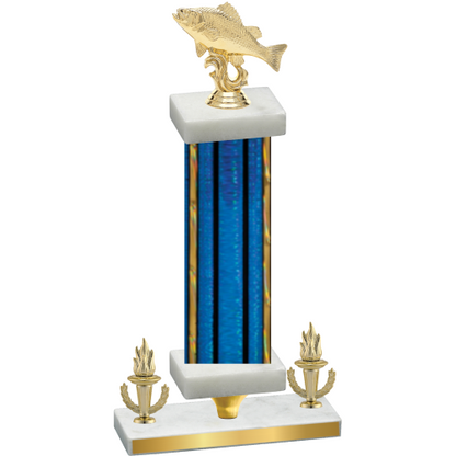 Premium Single Blue Glacier Victory Fishing Trophy