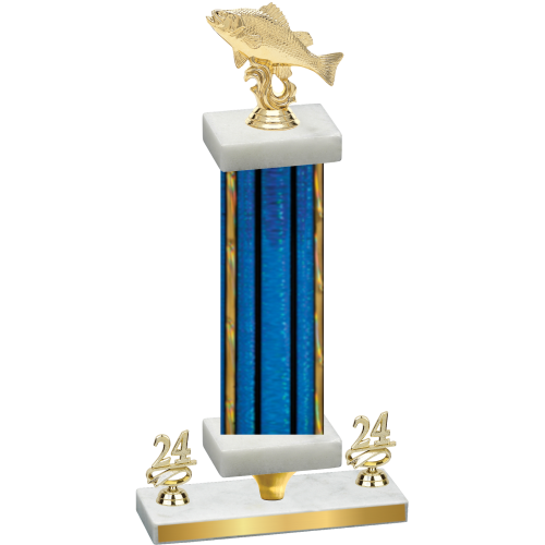 Premium Single Blue Glacier Year Fishing Trophy