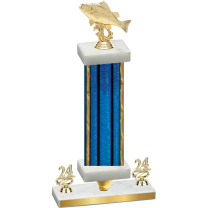 Premium Single Blue Glacier Year Fishing Trophy