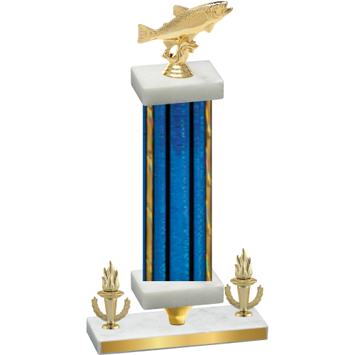 Premium Single Blue Glacier Victory Fishing Trophy