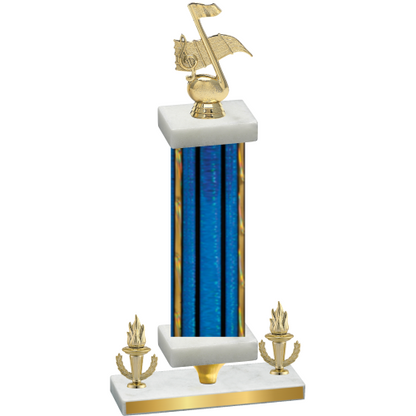 Premium Single Blue Glacier Victory Music Trophy