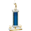 Premium Single Blue Glacier Second Place Golf Trophy