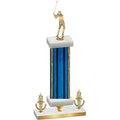 Premium Single Blue Glacier Victory Golf Trophy
