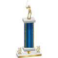 Premium Single Blue Glacier Year Golf Trophy