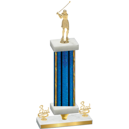 Premium Single Blue Glacier Third Place Golf Trophy