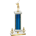 Premium Single Blue Glacier Victory Golf Trophy