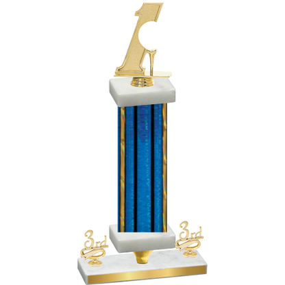Premium Single Blue Glacier Third Place Golf Trophy