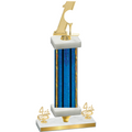 Premium Single Blue Glacier Fourth Place Golf Trophy