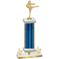 Premium Single Blue Glacier Fourth Place Karate Trophy