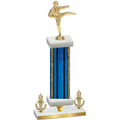 Premium Single Blue Glacier Victory Karate Trophy