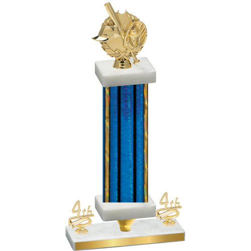 Premium Single Blue Glacier Fourth Place Baseball Trophy
