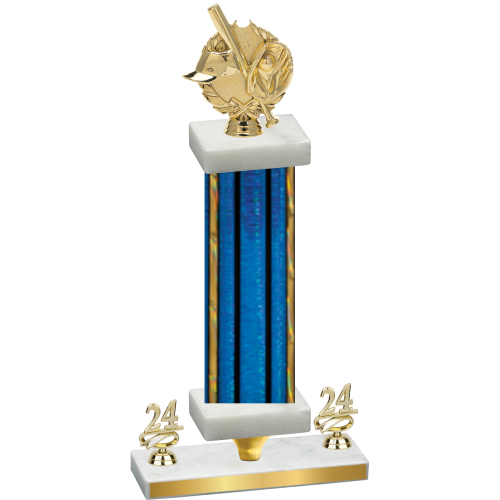 Premium Single Blue Glacier Year Baseball Trophy