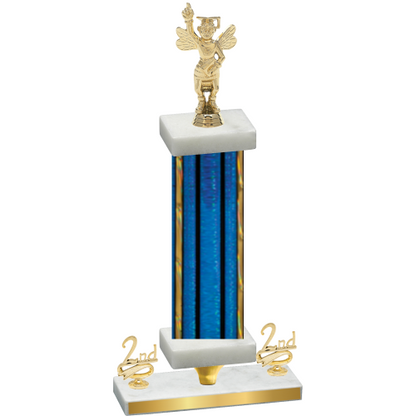 Premium Single Blue Glacier Second Place Academics Trophy