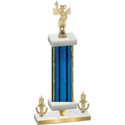 Premium Single Blue Glacier Victory Academics Trophy