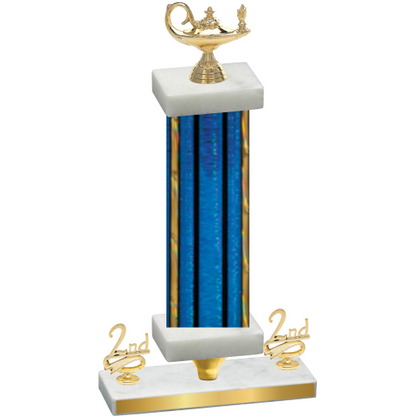 Premium Single Blue Glacier Second Place Academics Trophy