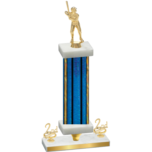 Premium Single Blue Glacier Second Place Baseball Trophy