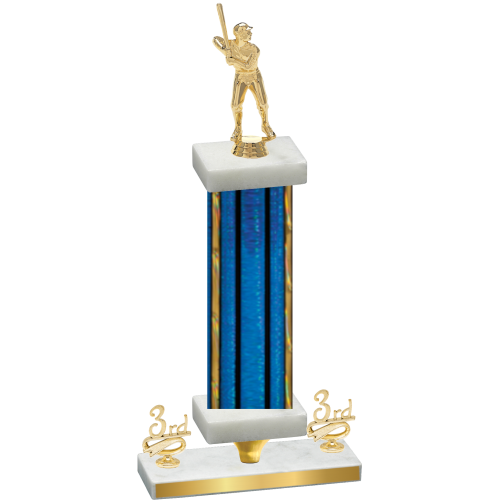 Premium Single Blue Glacier Third Place Baseball Trophy