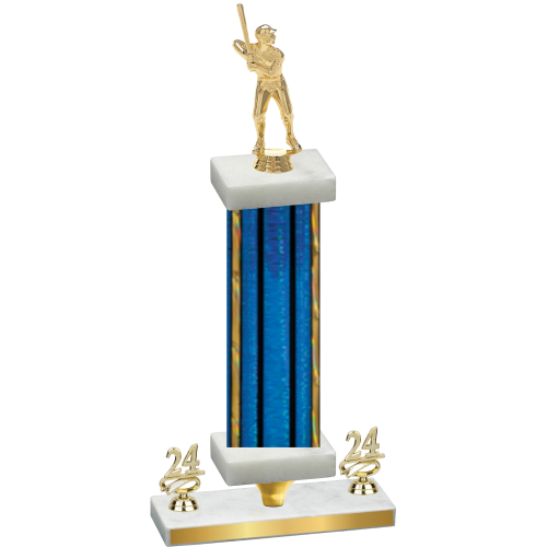 Premium Single Blue Glacier Year Baseball Trophy
