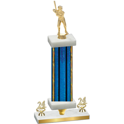 Premium Single Blue Glacier Year Baseball Trophy