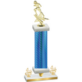 Premium Single Blue Carbon Fiber Fourth Place Football Trophy