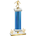 Premium Single Blue Carbon Fiber Fourth Place Soccer Trophy