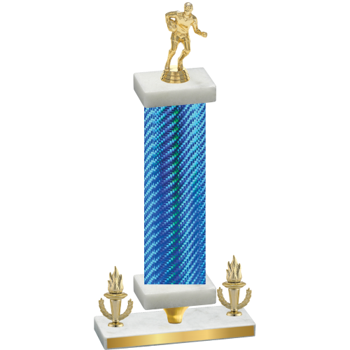 Premium Single Blue Carbon Fiber Victory Rugby Trophy