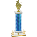Premium Single Blue Carbon Fiber Fourth Place Rugby Trophy