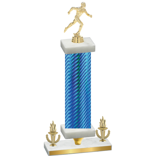 Premium Single Blue Carbon Fiber Victory Running Trophy