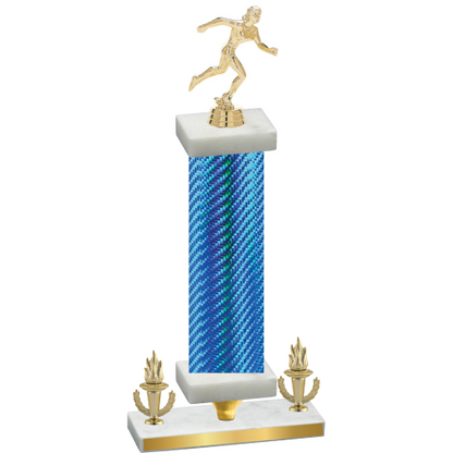 Premium Single Blue Carbon Fiber Victory Running Trophy