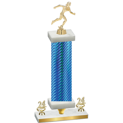 Premium Single Blue Carbon Fiber Year Running Trophy