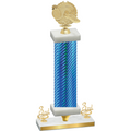 Premium Single Blue Carbon Fiber Third Place Running Trophy