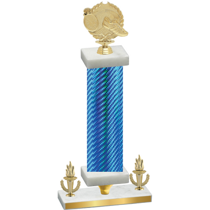 Premium Single Blue Carbon Fiber Victory Running Trophy