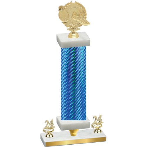 Premium Single Blue Carbon Fiber Year Running Trophy