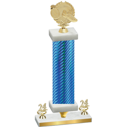 Premium Single Blue Carbon Fiber Year Running Trophy