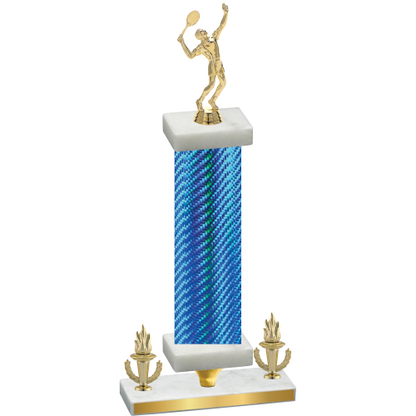 Premium Single Blue Carbon Fiber Victory Tennis Trophy