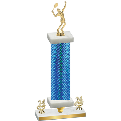 Premium Single Blue Carbon Fiber Year Tennis Trophy