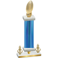 Premium Single Blue Carbon Fiber Victory Football Trophy