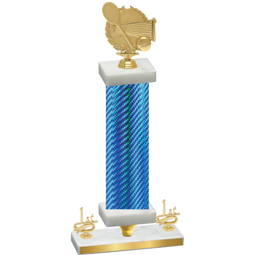 Premium Single Blue Carbon Fiber First Place Tennis Trophy