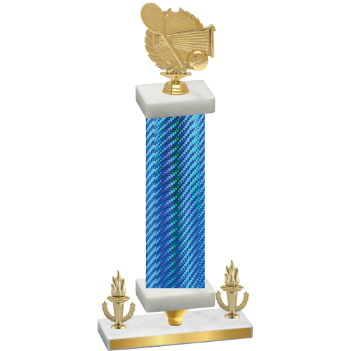 Premium Single Blue Carbon Fiber Victory Tennis Trophy