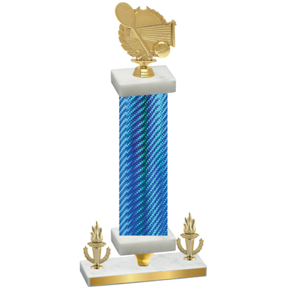 Premium Single Blue Carbon Fiber Victory Tennis Trophy